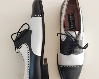 FRATELLI ROSSETTI Oxford black white shoes, Made in Italy