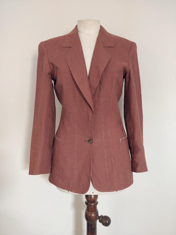 Claude Montana, CLAUDE MONTANA 80s flax blazer, Made in Italy
