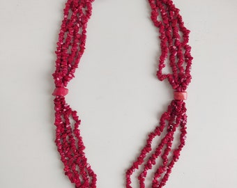Coral four-strands necklace