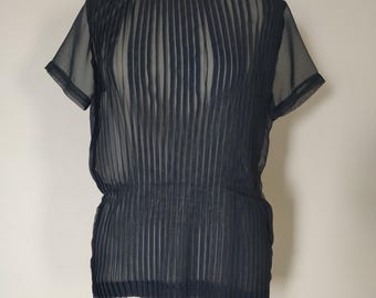 COMME DES GARCONS 80er Jahre blaues Plissee-Top