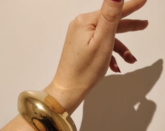 80s gold metal bang le bracelet, Made in Italy