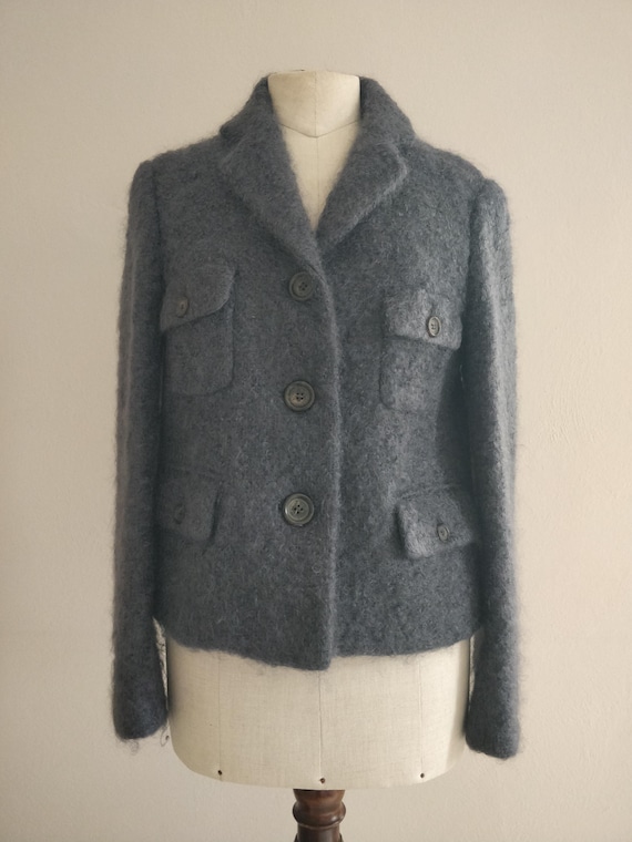 Aspesi, ASPESI mohair grey sapphire jacket Made in Italy