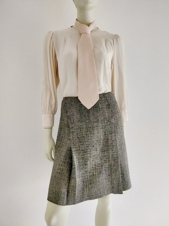 MIU MIU tweed pleated skirt