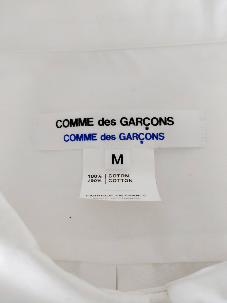 Comme des Gar\u00e7ons ruffled white cotton shirt