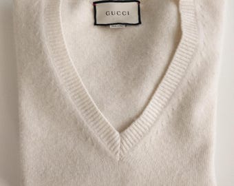 GUCCI cashmere and wool v neck sweater, Made in Italy