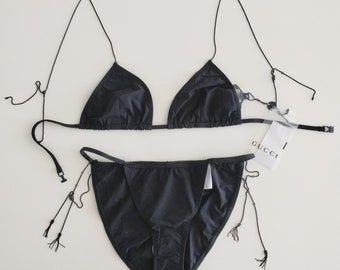 GUCCI by Tom Ford black silver chain bikini from Spring-Summer 2000