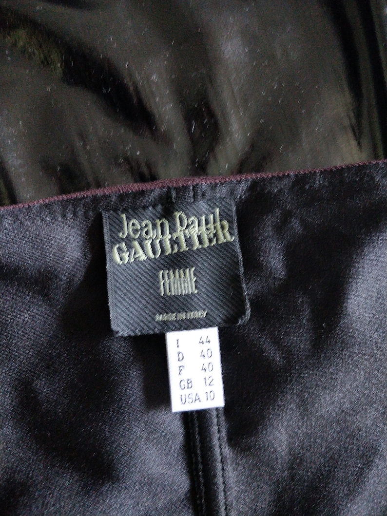 JEAN PAUL GAULTIER Fw 1996 Bordeaux Asymmetric Maxi Dress With Faux ...