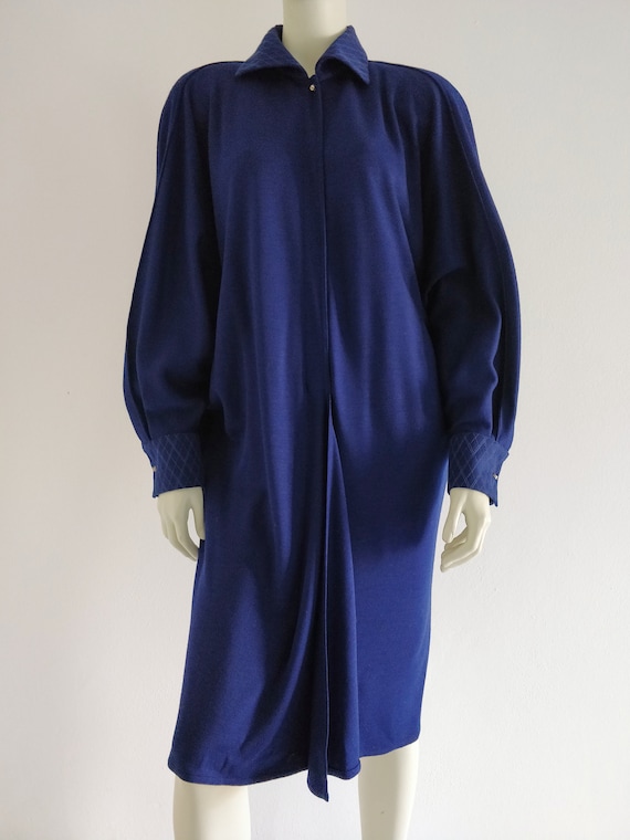 1980s GIANNI VERSACE wool batwing dress