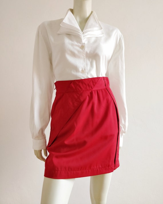 1980s GIANNI VERSACE wool panel skirt
