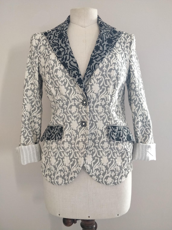 Etro, ETRO 80s cotton and silk brocade blazer Made in Italy