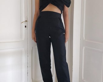 VIVIENNE WESTWOOD 90s black flax trousers