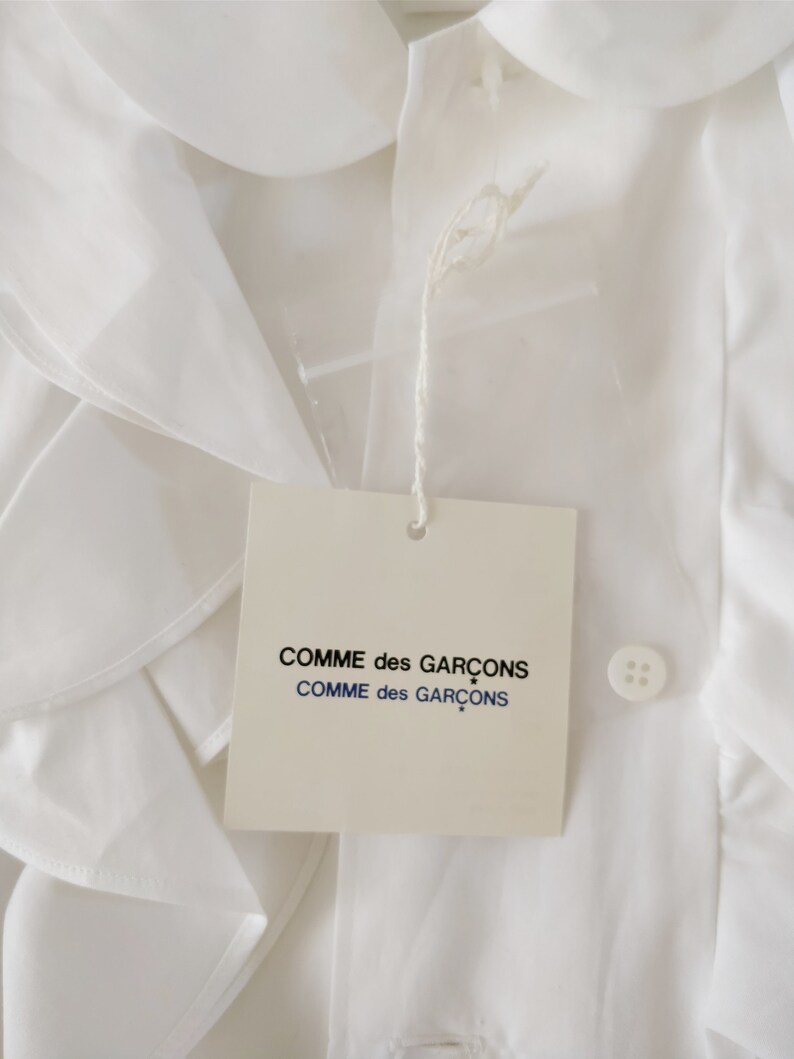 Comme des Gar\u00e7ons ruffled white cotton shirt