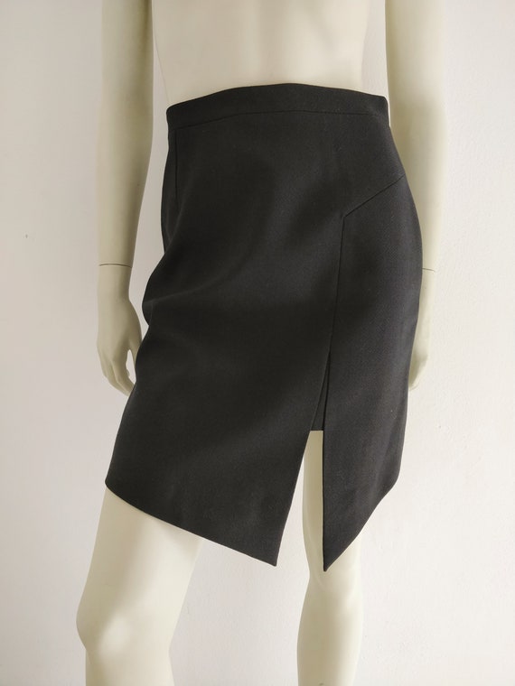 Saint Laurent wool asymmetric pencil skirt