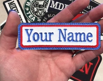 Custom embroidered patch, 1 Line, biker patches,  Sew On / Iron On,  Name Tag,  Custom embroidery name