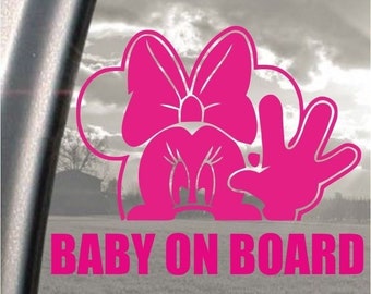Baby On Board Minnie Mouse Child Window Bumper Car Sign Window Sticker
