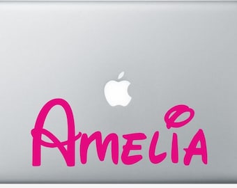 Gepersonaliseerde aangepaste naam Decal Macbook laptop grafische sticker 20cm, 8 "Lang