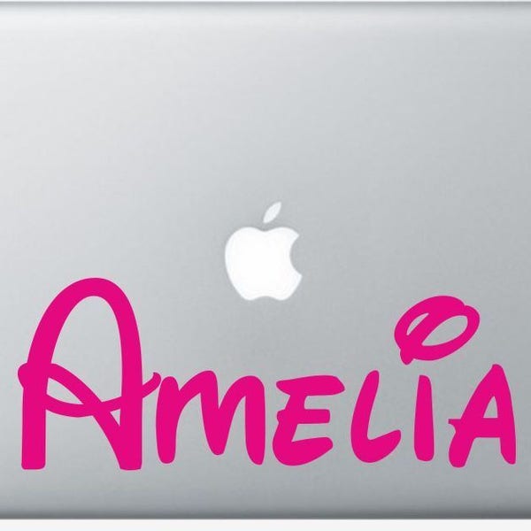 Personalised custom name Decal Macbook laptop graphics sticker 20cm, 8" Long