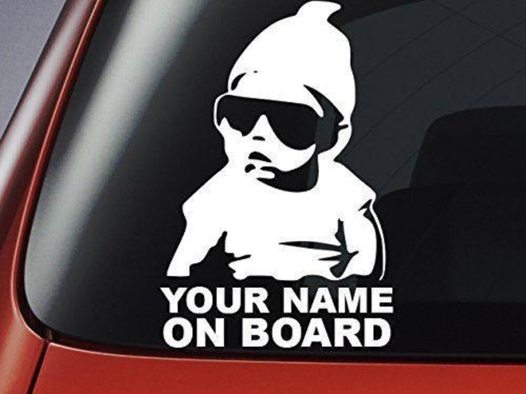 Baby on Board Sticker- Personalised With Any Name - Car Decal, Window