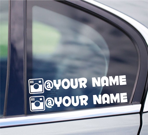 3 X Social Media Username, Personalised, Custom Text, Tag, Car