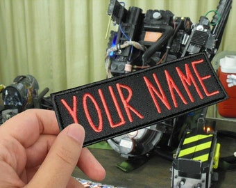 Custom NAME TAG,Personalized Embroidered PATCH, for your Ghostbusters uniform /Iron on/Sew on/ 12cm x 4.5cm,1.75Hx5W