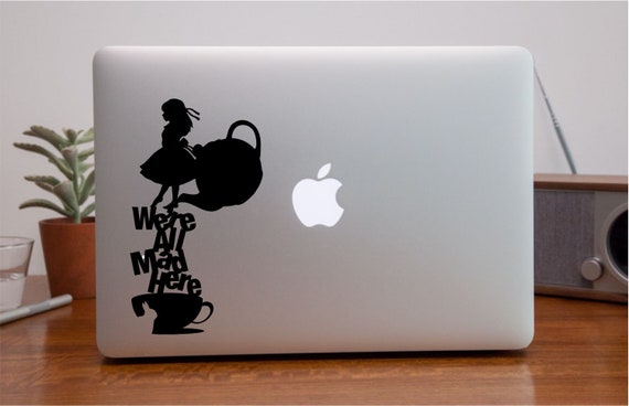 Vinyl Decal Sticker Laptop Car Alice in Wonderland Cheshire Cat Macbook Funny