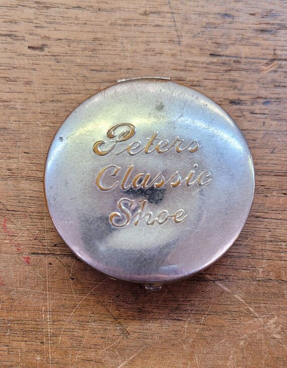 Antique Peters Shoe Advertising Mirror Compact