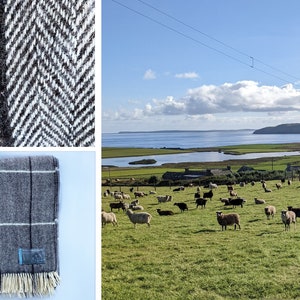 Colors Of Shetland Black Blanket Throw. 100% Pure, Natural, Undyed Shetland Wool from Shetland Islands