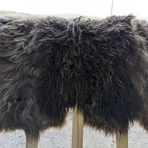 Brown Sheepskin, 47&quot; Premium, sheepskin rug, Deep-pile, Icelandic. 100% Natural, not dyed, ecological tanins