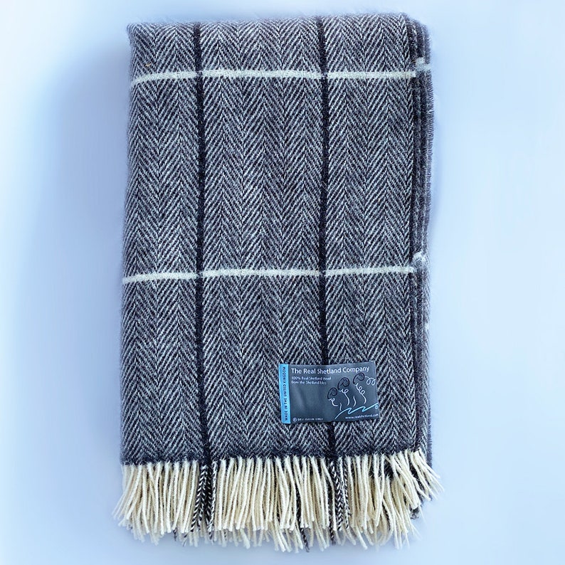 Colors of shetland black blanket throw 100 pure natural etsy