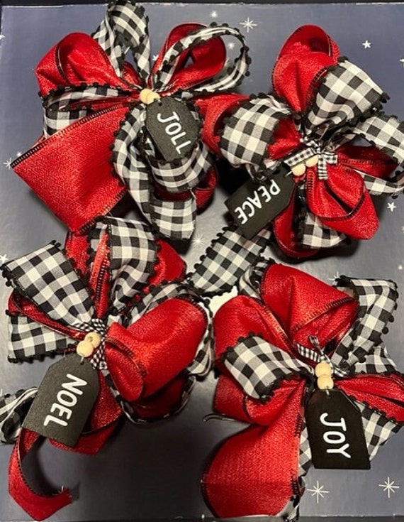 Christmas Bows, Plaid, Decorations, Presents, Home Decor 