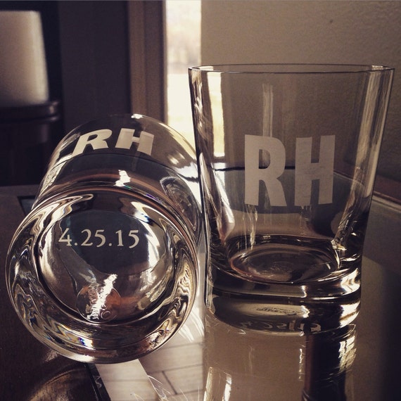 Old Fashioned Glasses Personalized Etching Etsy