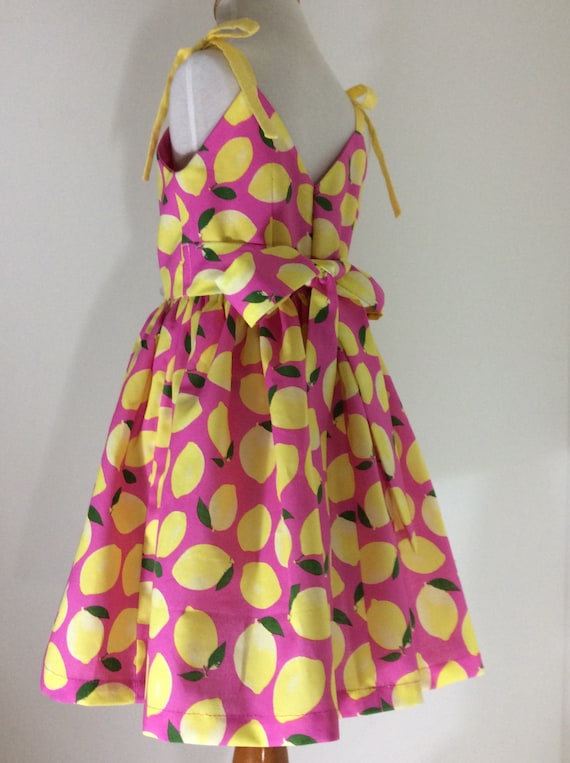 pink lemon print dress Brocade pink Lemons print sleeveless mini dress