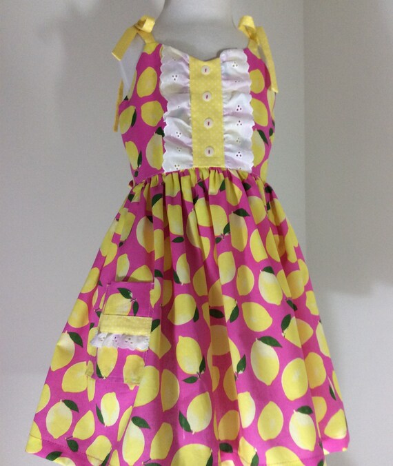 pink lemon print dress Pink lemon print bow smocked tiered mom&me dress  Shoptiques
