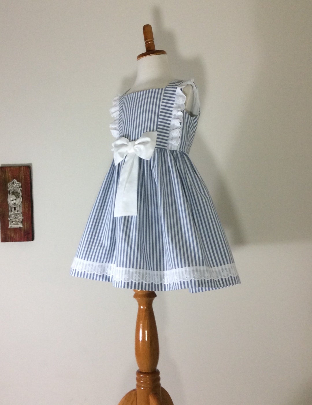 Blue and White Striped Dress - Etsy