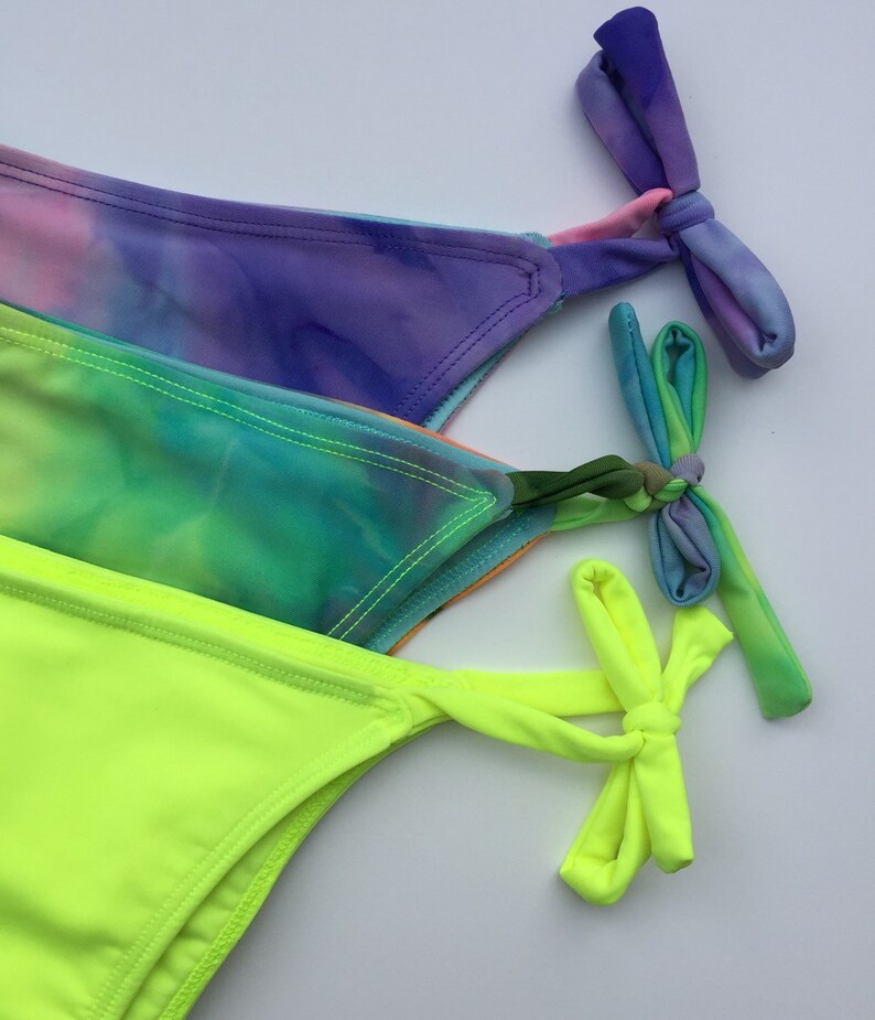 Surf Side Tie Dye Bikini Bottom Sunrise Reversible Etsy