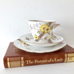 Porcelain tea cup with saucer, Art Deco Style  Rare Vintage Porcelain, Made in England, Gift for Her