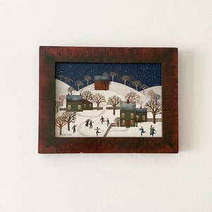 Acrylic painting, Diana Card, Original Art, Winter Landscape image 1
