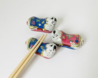 Chinesische Kissenbabys Essstäbchenhalter, Handbemalte Essstäbchenhalter, Tischaccessoires