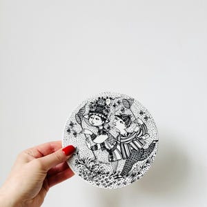 Bjorn Wiinblad  &quot;August Bye-Bye&quot; Wall Plaque, Nymolle Denmark, Trivet, Mid Century Denmark Wall Decor