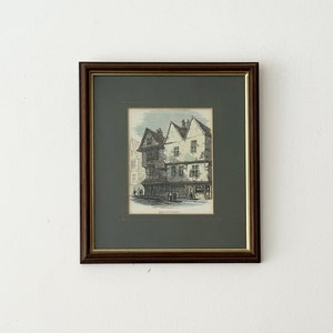 Antike Gravur, antike Druck, 19 Jahrhundert Lithographie, gerahmter antiker Druck