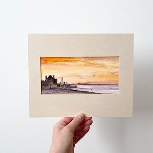Original Watercolour Painting, Landscape, Sunset, Unframed Painting