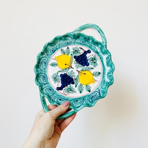 Italian Serving Platter, Hand-painted Serving Plate, Small Ceramic Dish, Sorrento