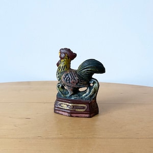 Vintage Cast Iron Doorstop, Rooster, Cottage Decor