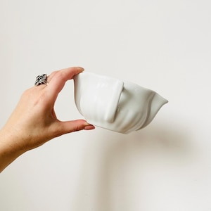 French Pillivuyt Gravy Boat, Sauce Boat, White Porcelain Gravy Boat