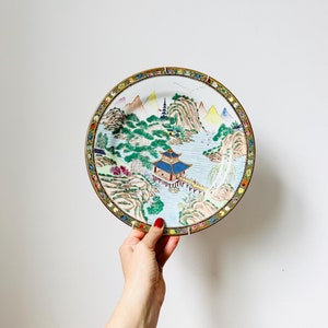 Vintage Chinese Porcelain Plate, Hand-painted Oriental Plate, Wall Decor