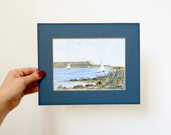 Original Watercolour Painting, Sailing Boats, Unframed Nautical Painting