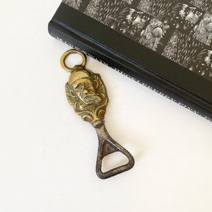 Antique Brass Bottle Opener, Court Jasper Bottle Opener, Solid Brass, Retro Bar, Vintage Bottle Opener