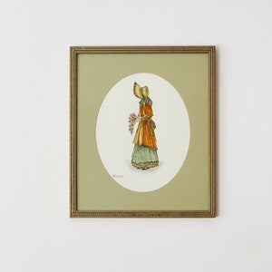 Original Watercolour Painting, Romantic Lady Mounted Painting, Original Art