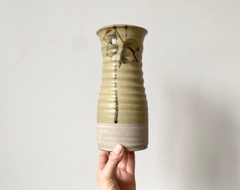Handmade Pottery Vase, Studio Pottery Cornwall, Vintage Pottery Vase, Stoneware Flower Vase, Natural Home