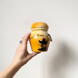 Zeldzame vintage Franse keramische kruidenpot met cicade, Franse majolica, provençaalse kruiden, Franse kruidenpot